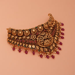 Temple Lakshmi Devi Choker with Floral Detailing
