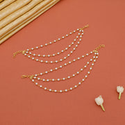 Silver Champaswaralu with Three Layered Pearl Chains