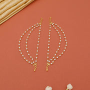 Silver Champaswaralu with Three Layered Pearl Chains