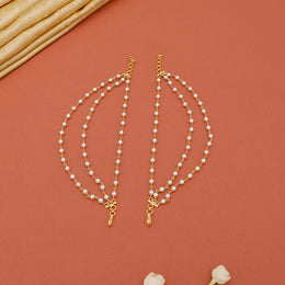 Silver Champaswaralu with Three Layered Pearl Chains