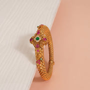 Heavy Silver Kada Bangle with Kundans