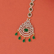 Silver Chandbal Style Maang Tikka with CZs