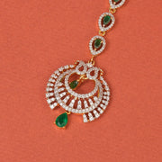 Silver Chandbali Maang Tikka with Drop Highlights