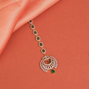 Silver Chandbali Maang Tikka with Drop Highlights