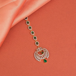 Silver Chandbali Maang Tikka with Drop Highlights