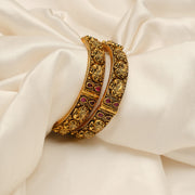 Silver Bangles with Antique Finish and Lakshmi Motifs