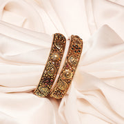 Traditional Antique Silver Bangles with Peacock & Flower Motifs