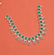 Dazzling Silver Necklace with Moissanite and CZ Stones