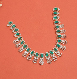 Dazzling Silver Necklace with Moissanite and CZ Stones