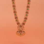 Antique Silver Ram Parivar Haaram with Kundans and Stones