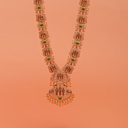 Antique Silver Ram Parivar Haaram with Kundans and Stones