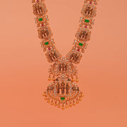 Antique Silver Ram Parivar Haaram with Kundans and Stones