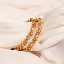 Silver Kundan Studded Bangles