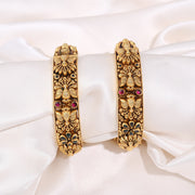 Traditional Peacock Elegance Silver Bangles