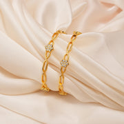 Contemporary Silver Bangles with Floral Design