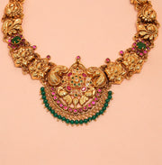 Floral and Paisley Design Silver Necklace