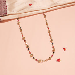 Elite Silver Mala with Nakshi Beads & Multi-Colour Stones