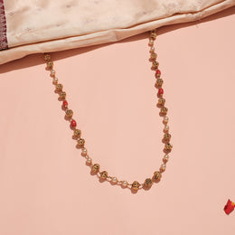 Traditional Nakshi Silver Mala with Pearls & Corals