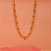 Temple Silver Lakshmi Devi Haaram with Stone Highlights