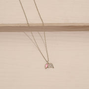 Graceful Silver Chain with CZ Leaf Pendant