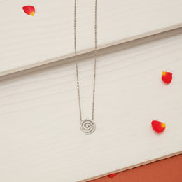 Sleek Silver Chain with Spiral Pendant