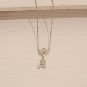 Trendy Silver Chain with Cute Cycle CZ Pendant