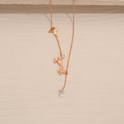 Sleek Silver Chain with Butterfly Highlights in Rose Gold Finish