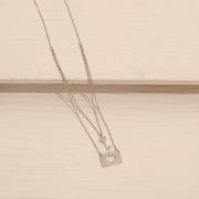 Elegant Silver CZ Chain with Heart Shaped Key Pendant