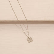Simple Silver Chain with Four Leaf Clover Pendant