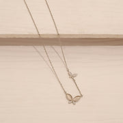 Sparkling Silver Chain with Butterfly Pendant