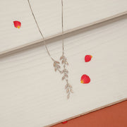 Silver Chain with Leaf Pendant