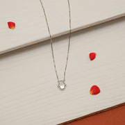 Sleek Silver Chain with Stone-Studded Pendant