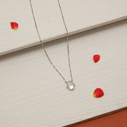 Sleek Silver Chain with Stone-Studded Pendant