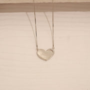 Graceful Silver Chain with Heart Shaped CZ Pendant