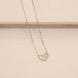 Graceful Silver Chain with Heart Shaped CZ Pendant