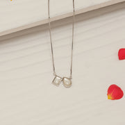 Elegant Silver Chain with Stone Pendant