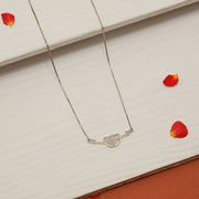 Sleek Silver Chain with Dual Heart Shaped Pendant