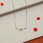 Sleek Silver Chain with Dual Heart Shaped Pendant