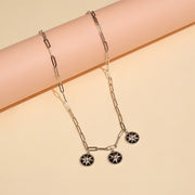 Silver Link Design Chain with Star Highlight Pendants