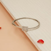Elegant Silver Kada with CZ Highlights