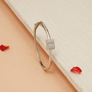 Elegant Silver Kada with CZ Highlights