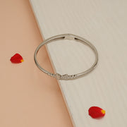 Minimalist Silver Kada with CZs