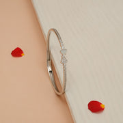 Minimalist Silver Kada with CZs