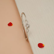 Graceful Silver Kada with Heart Shaped Design