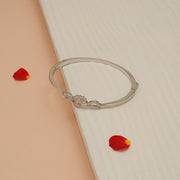 Graceful Silver Kada with Heart Shaped Design