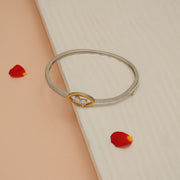 Sleek Silver Kada with CZs