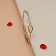 Sleek Silver Kada with CZs