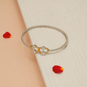 Party Wear Silver Kada with CZs