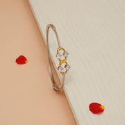 Party Wear Silver Kada with CZs