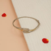 Contemporary Silver Kada with CZs